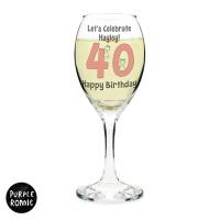 Personalised Purple Ronnie Big Age Female Wine Glass Extra Image 2 Preview
